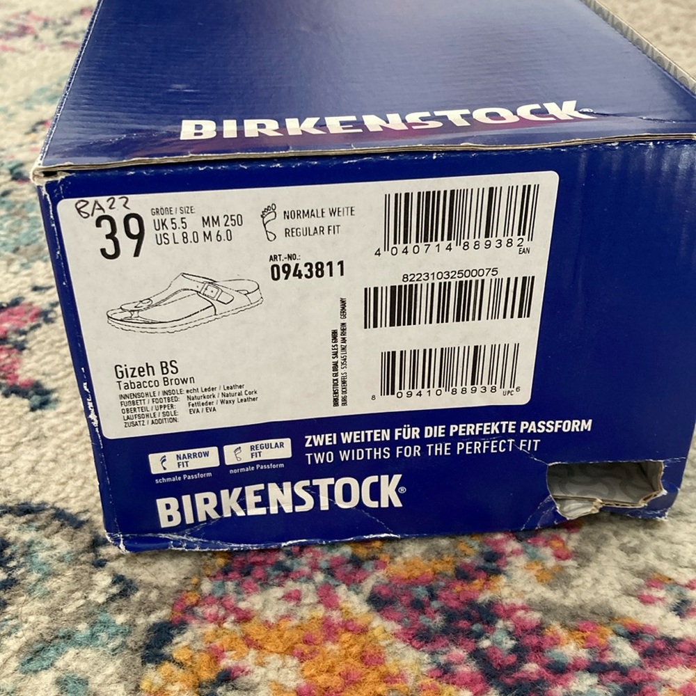 Birkenstock Gizeh Sandals Size 39 in Tobacco Brown